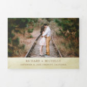 ヴィンテージ素朴の世界地図すべて結婚の 三つ折り招待状 (カバー)