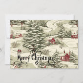 ヴィンテージ素朴の国の冬の風景 シーズンカード (正面)