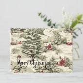 ヴィンテージ素朴の国の冬の風景 シーズンカード (スタンド正面)