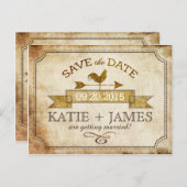 ヴィンテージ素朴の国の日付の保存 案内ポストカード (正面/裏面)