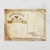ヴィンテージ素朴の国の日付の保存 案内ポストカード (裏面)