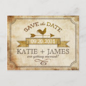 ヴィンテージ素朴の国の日付の保存 案内ポストカード (正面)