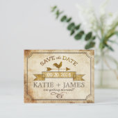 ヴィンテージ素朴の国の日付の保存 案内ポストカード (スタンド正面)