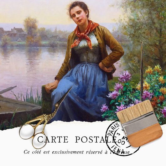 ヴィンテージ素朴の女フランスの性の切り離しティッシュペーパー 薄葉紙