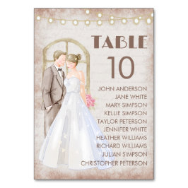 ヴィンテージ素朴の水色ロマンチックなストリングライト テーブルナンバー