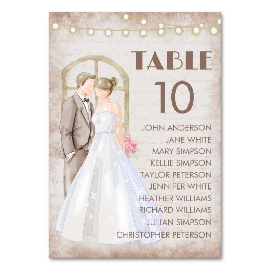 ヴィンテージ素朴の水色ロマンチックなストリングライト テーブルナンバー (正面)