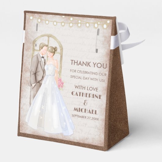 ヴィンテージ素朴の水色ロマンチックなストリングライト フェイバーボックス (裏面サイド)