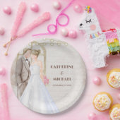 ヴィンテージ素朴の水色ロマンチックなストリングライト ペーパープレート (パーティー)