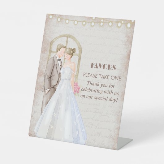 ヴィンテージ素朴の水色ロマンチックなストリングライト 台座サイン (正面)