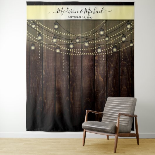 ヴィンテージ素朴の結婚写真ブース背景 タペストリー (インサイチュ)