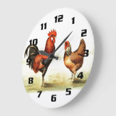 ヴィンテージ素朴の雄鶏 ラージ壁時計 (傾斜)