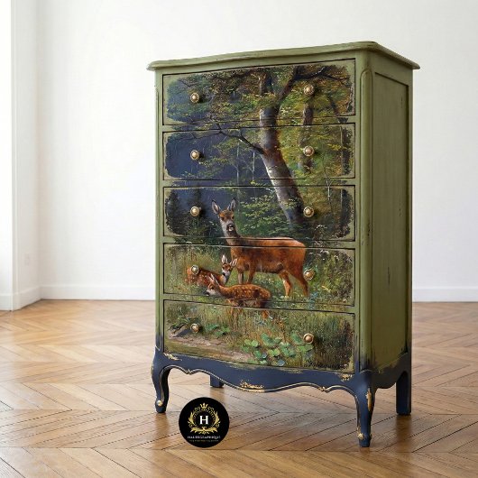 ヴィンテージ素朴の鹿の切り離 薄葉紙