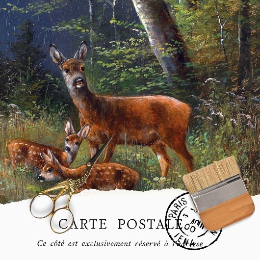 ヴィンテージ素朴の鹿の切り離 薄葉紙