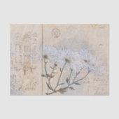 ヴィンテージ素朴のCrysanthemumsテクスチャの分離 薄葉紙 (正面)