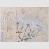 ヴィンテージ素朴のCrysanthemumsテクスチャの分離 薄葉紙 (正面)