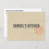 ヴィンテージ素朴はっきりしたスタンプ付きロゴクラフトルック ポストカード (正面/裏面)