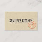 ヴィンテージ素朴はっきりしたスタンプ付きロゴクラフトルック 名刺 (正面)