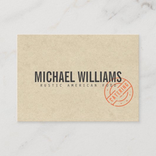 ヴィンテージ素朴はっきりしたスタンプ付きロゴクラフトルック 名刺 (正面)
