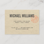 ヴィンテージ素朴はっきりしたスタンプ付きロゴクラフトルック 名刺 (裏面)