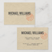 ヴィンテージ素朴はっきりしたスタンプ付きロゴクラフトルック 名刺 (正面/裏面)