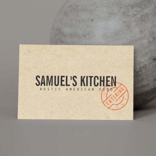 ヴィンテージ素朴はっきりしたスタンプ付きロゴクラフトルック 名刺