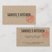 ヴィンテージ素朴はっきりしたスタンプ付きロゴクラフト 名刺 (正面/裏面)
