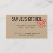 ヴィンテージ素朴はっきりしたスタンプ付きロゴクラフト 名刺 (裏面)