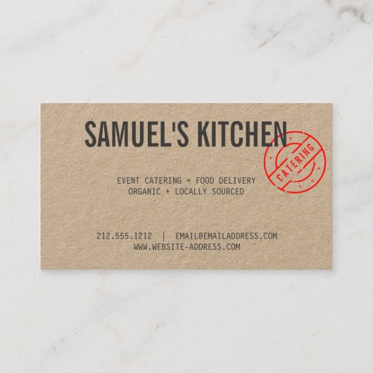 ヴィンテージ素朴はっきりしたスタンプ付きロゴクラフト 名刺 (裏面)