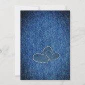 ヴィンテージ素朴は青いデニムひまわりのデイジー 招待状 (裏面)