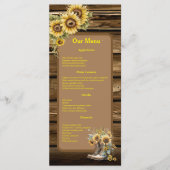 ヴィンテージ素朴ひまわりカントリーウェディングディナー メニュー (正面)