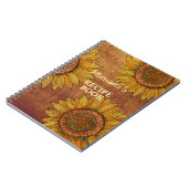 ヴィンテージ素朴ひまわりキュートパーソナライズされたレシピ ノートブック (左側)