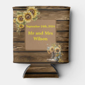 ヴィンテージ素朴ひまわり国の結婚式 缶クーラー (正面)