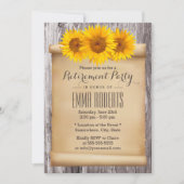 ヴィンテージ素朴ひまわり木除けパーティー 招待状 (正面)