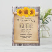 ヴィンテージ素朴ひまわり木除けパーティー 招待状 (スタンド正面)