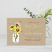 ヴィンテージ素朴ひまわり赤ちゃんシャワー招待状 招待状 (スタンド正面)