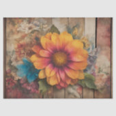 ヴィンテージ素朴ひまわり 薄葉紙 (正面)