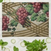 ヴィンテージ素朴ぶどう及びつる植物 キッチンタオル (折り畳み)