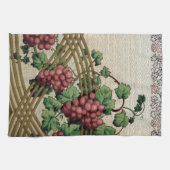 ヴィンテージ素朴ぶどう及びつる植物 キッチンタオル (横)