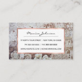 ヴィンテージ素朴アイボリーブラウンレースフローラタイポグラフィ 紹介カード (裏面)