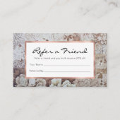 ヴィンテージ素朴アイボリーブラウンレースフローラタイポグラフィ 紹介カード (正面)