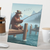 ヴィンテージ素朴アウトドアベアーマウンテン 台座サイン (インサイチュ)