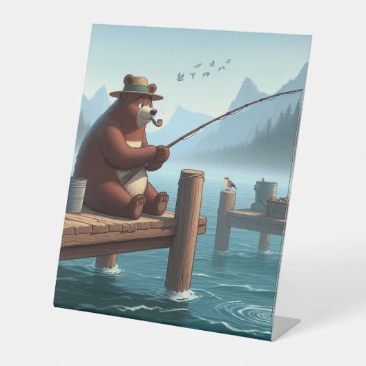 ヴィンテージ素朴アウトドアベアーマウンテン 台座サイン (正面)