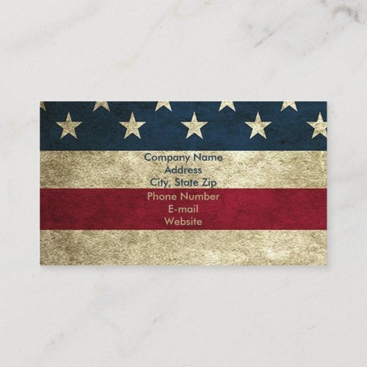 ヴィンテージ素朴アメリカ国旗の名刺 名刺 (裏面)