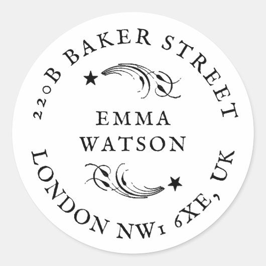 ヴィンテージ素朴アンティークセリフ型クラシック ラウンドシール (正面)