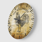 ヴィンテージ素朴アンティークファミリーネームファームチキン ラージ壁時計 (傾斜)