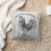 ヴィンテージ素朴アンティークファミリーネームファームルースター クッション (ブランケット)