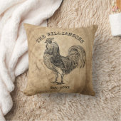 ヴィンテージ素朴アンティークファミリーネームファームルースター クッション (ブランケット)