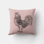 ヴィンテージ素朴アンティークファミリーネームファームルースター クッション (裏面)