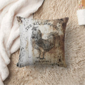 ヴィンテージ素朴アンティークファミリーネームファームルースター クッション (ブランケット)