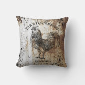 ヴィンテージ素朴アンティークファミリーネームファームルースター クッション (正面)